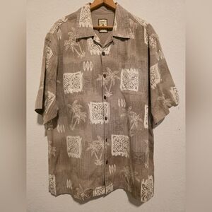 Jamaica Jaxx Hawaiian Camp Shirt 100% Silk Short Sleeve Island Aloha Men's Large